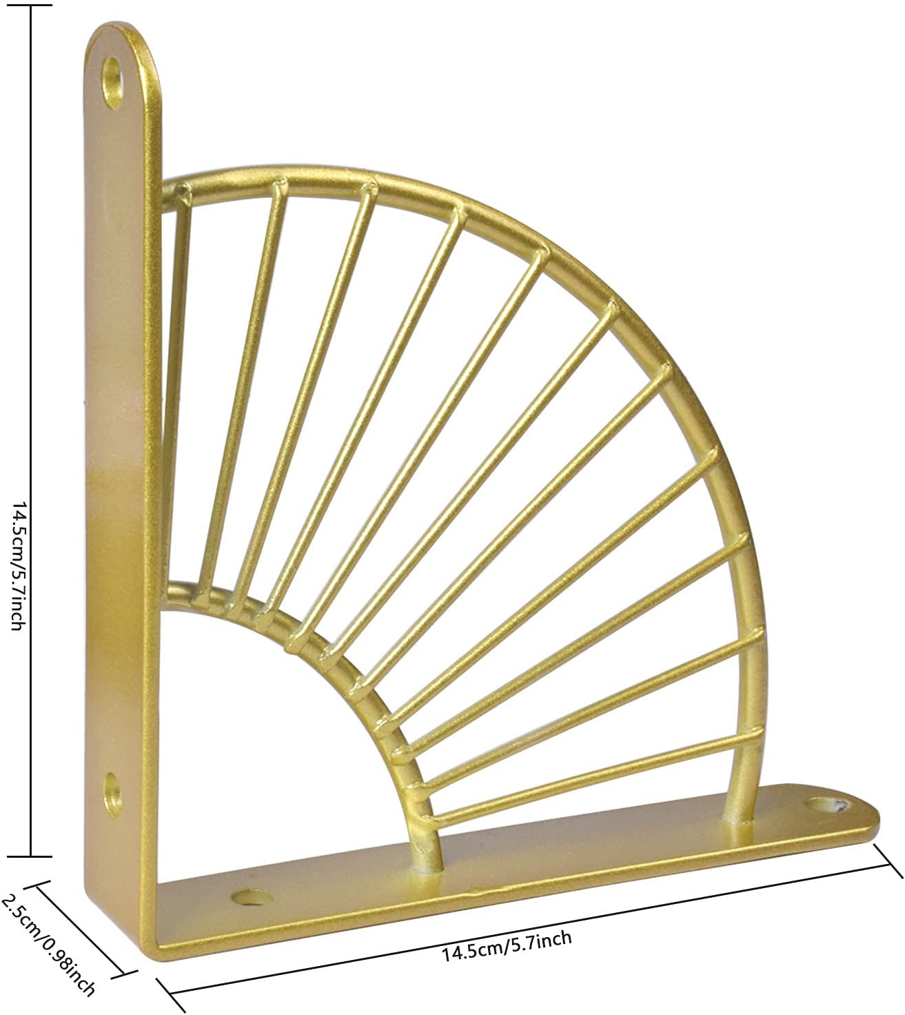 Supporto da parete, supporto per mensola da parete, supporto da parete triangolare, supporto da parete in legno (oro). - 2