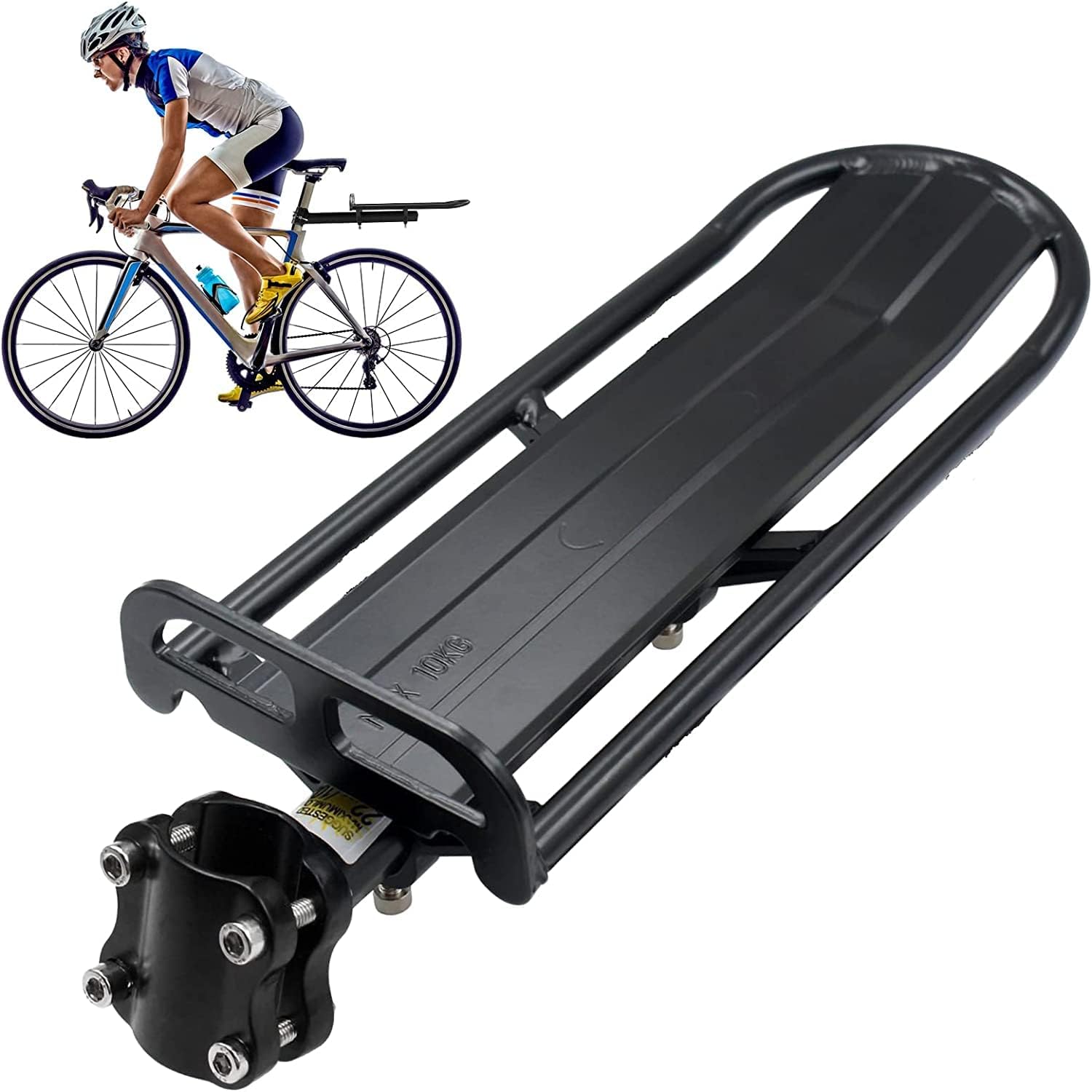 Porte-Bagages Arrière Vélo En Alliage D'Aluminium - Support Robuste Pour Panier Et Sacoches, Noir