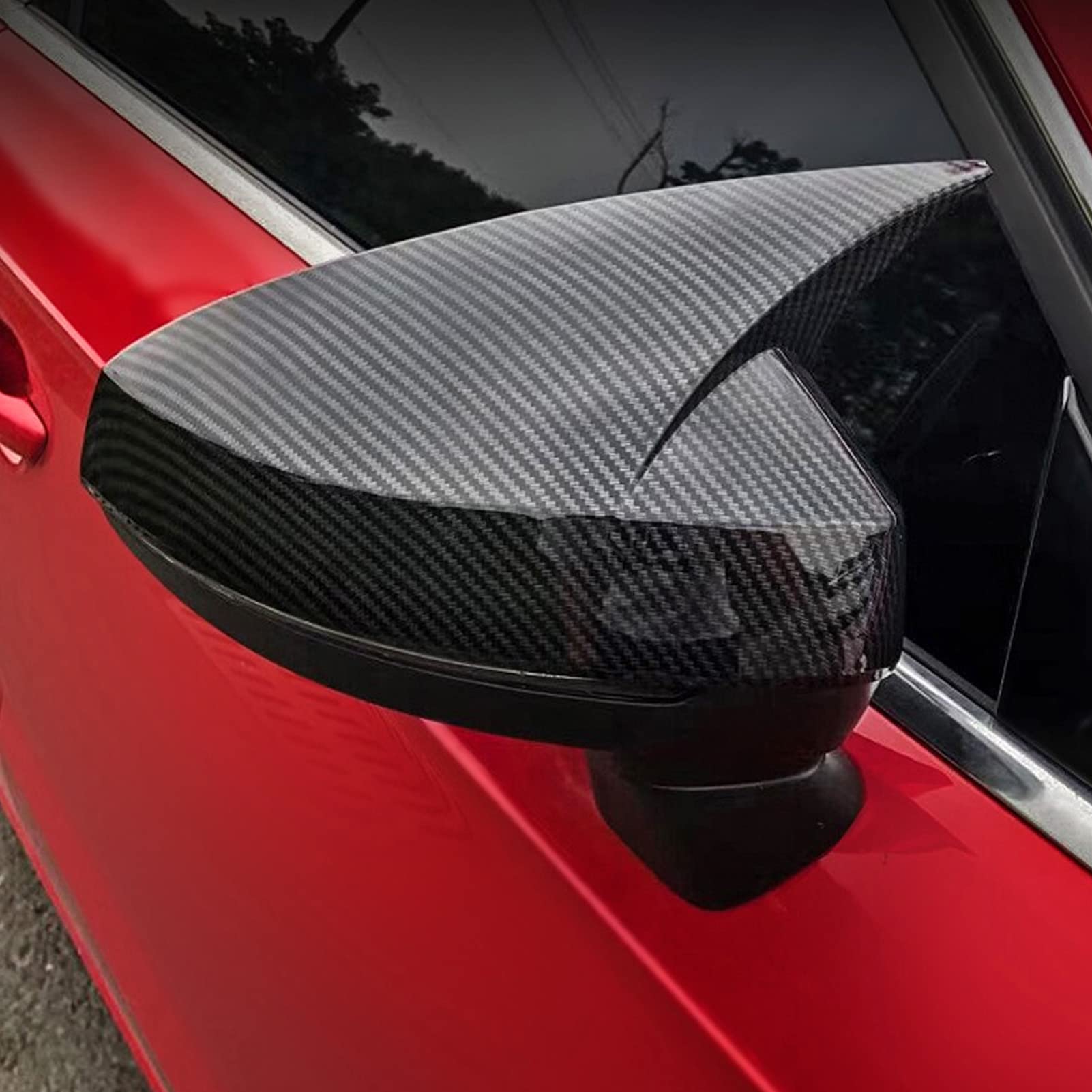 paio di copri specchietti retrovisori laterali per sostituzione alloggiamento specchietto retrovisore per 8V RS3 2013-2019 (stile fibra di carbonio) - 3