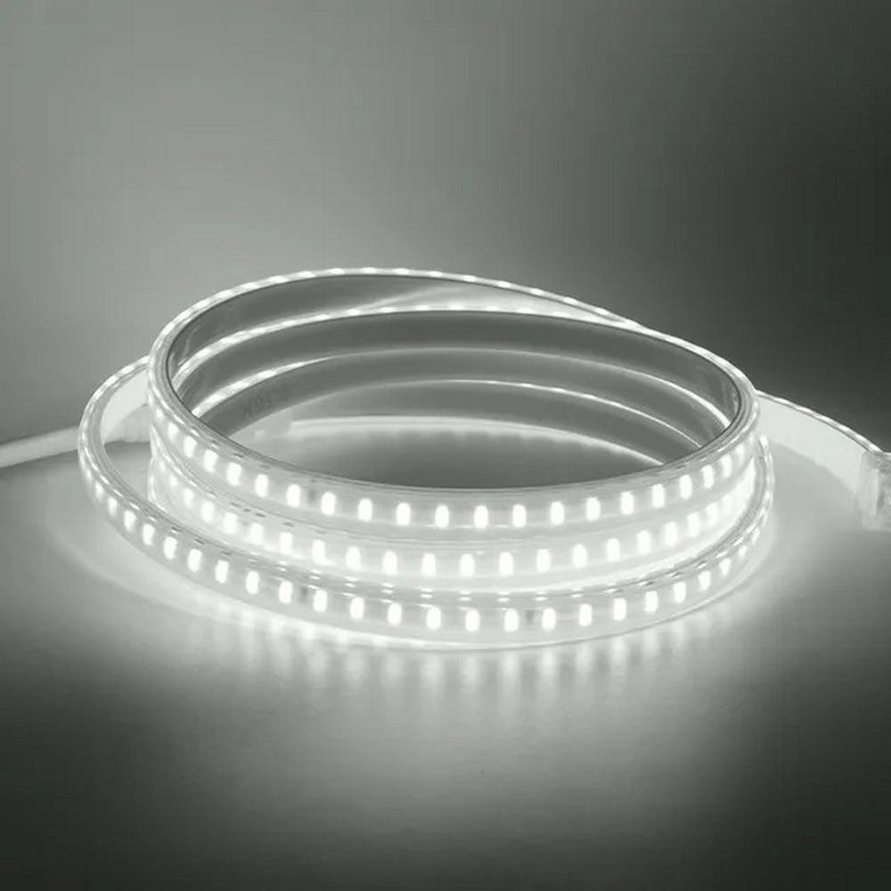 Kit Ruban LED 220v 10M blanc froid 6000K étanche IP67 avec fixations ...