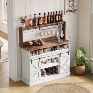 Costway Credenza da cucina con ante scorrevoli piano d'appoggio ripiani