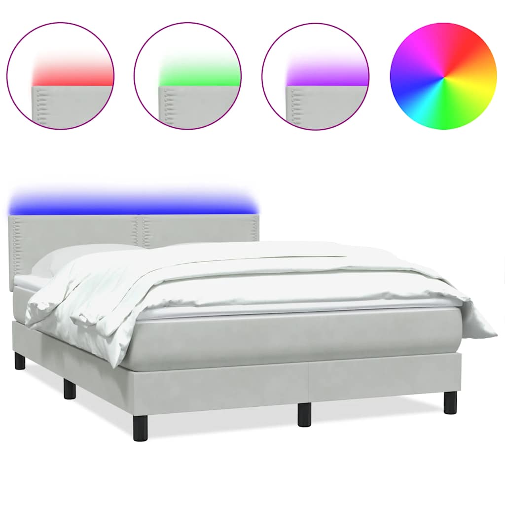 Letto Box Spring con Materasso Grigio Scuro 160x200 cm Velluto