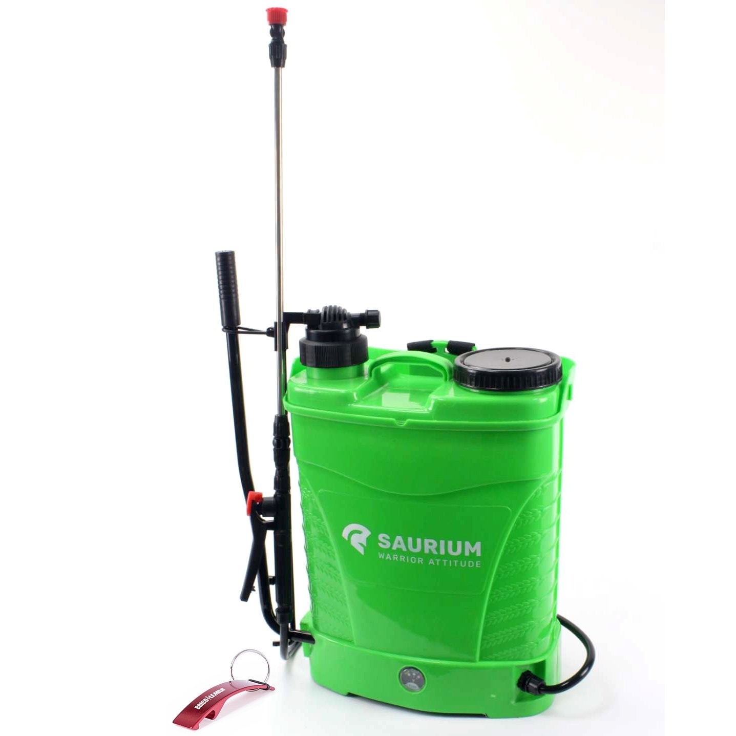 Pulverizador de presión 16L manual y batería 12V 8A Saurium + llavero ...