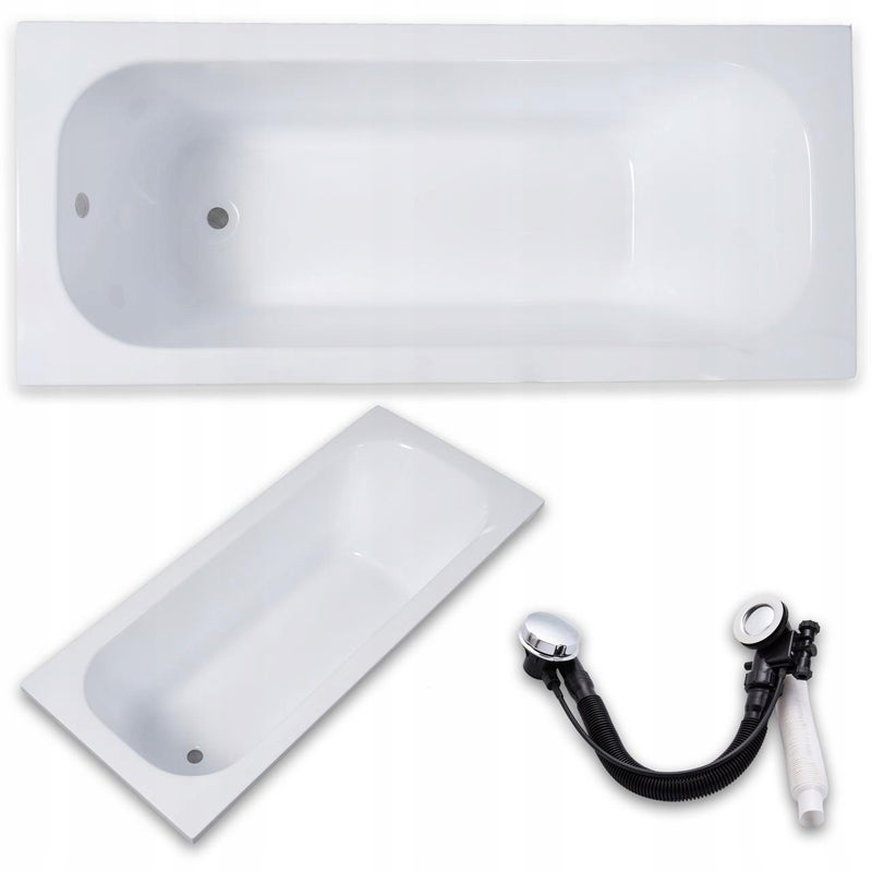 Wanna Prostokątna biała Sara AKRYLOWA PRAWA/LEWA 160 x 70 Syfon Automat
