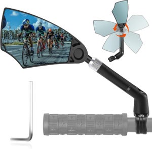 Specchietto Retrovisore Per Bici Elettrica - Lato Sinistro, Vero Vetro, Manubrio, Colore Nero