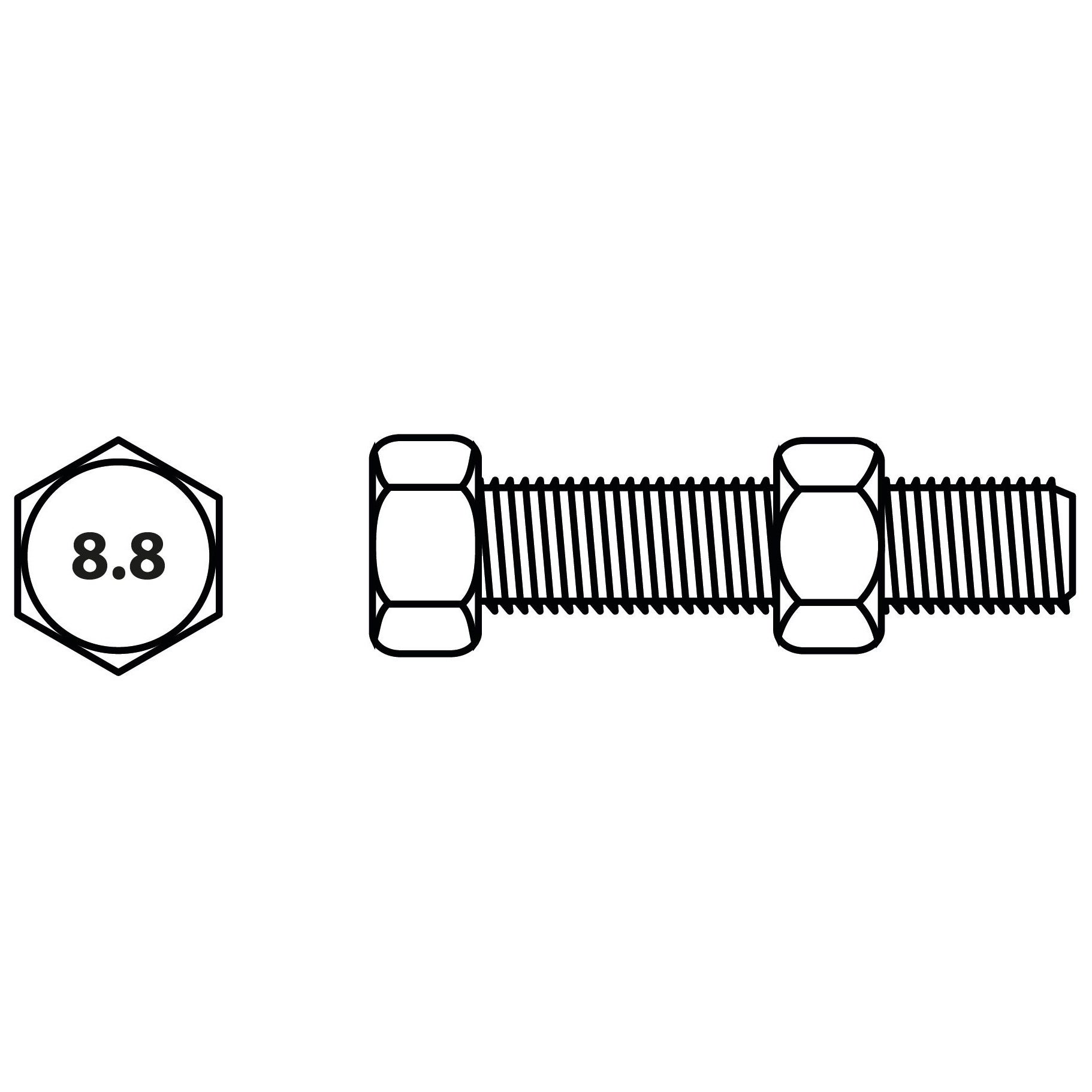 Boulon tete hexagonale Viswood acier zingue 10 60 mm lot de 3 - 2