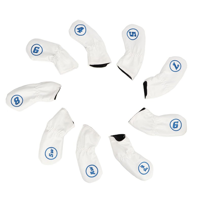 Ochraniacze na główki kijów golfowych, 9 sztuk skórzanych ochraniaczy na kije golfowe lewo/prawo z