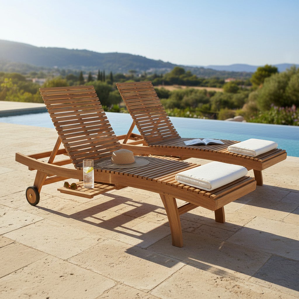 Bain de Soleil en teck massif Beverly - 7