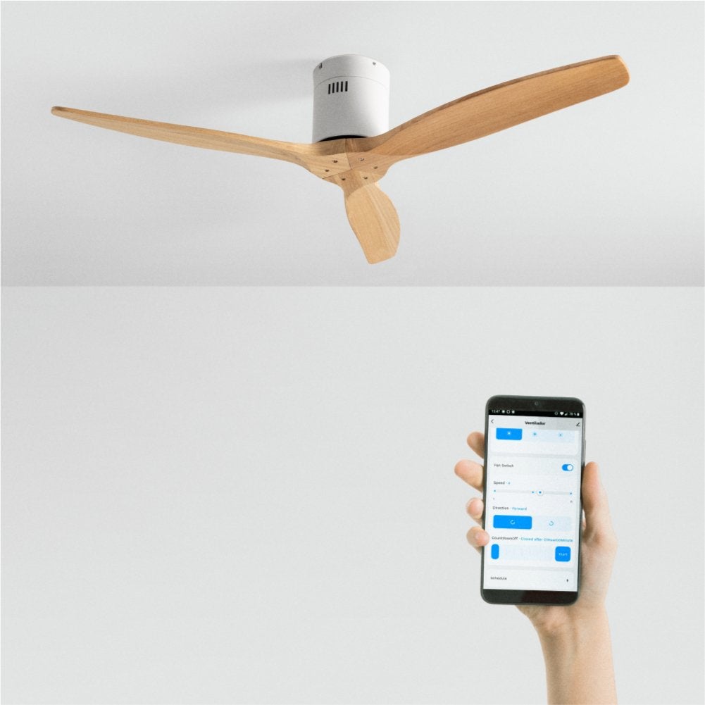 CREATE - WIND CALM - Cichy wentylator sufitowy 40W z technicznymi łopatkami ABS w różnych rozmiarach -