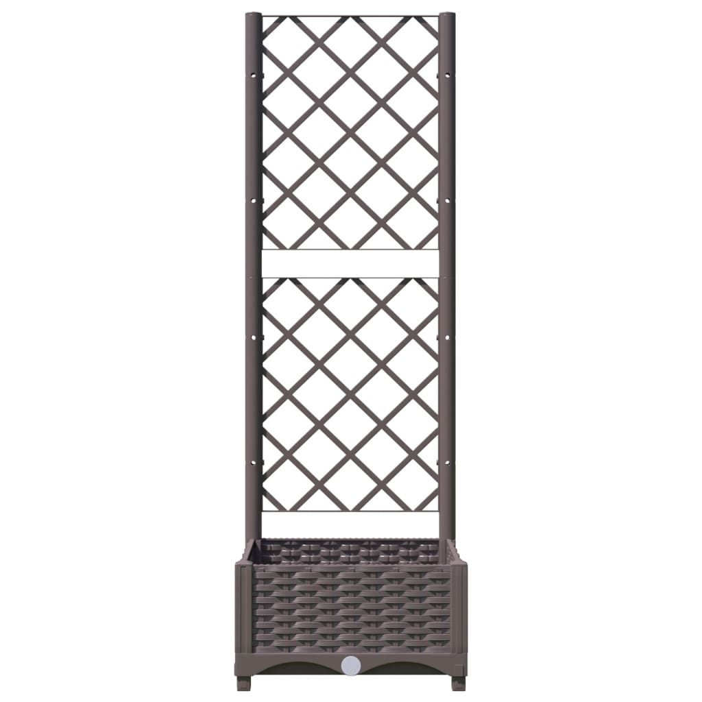 Maison Exclusive - Vaso/floreira jardim c/ treliça 40x40x121,5 cm PP castanho - 9