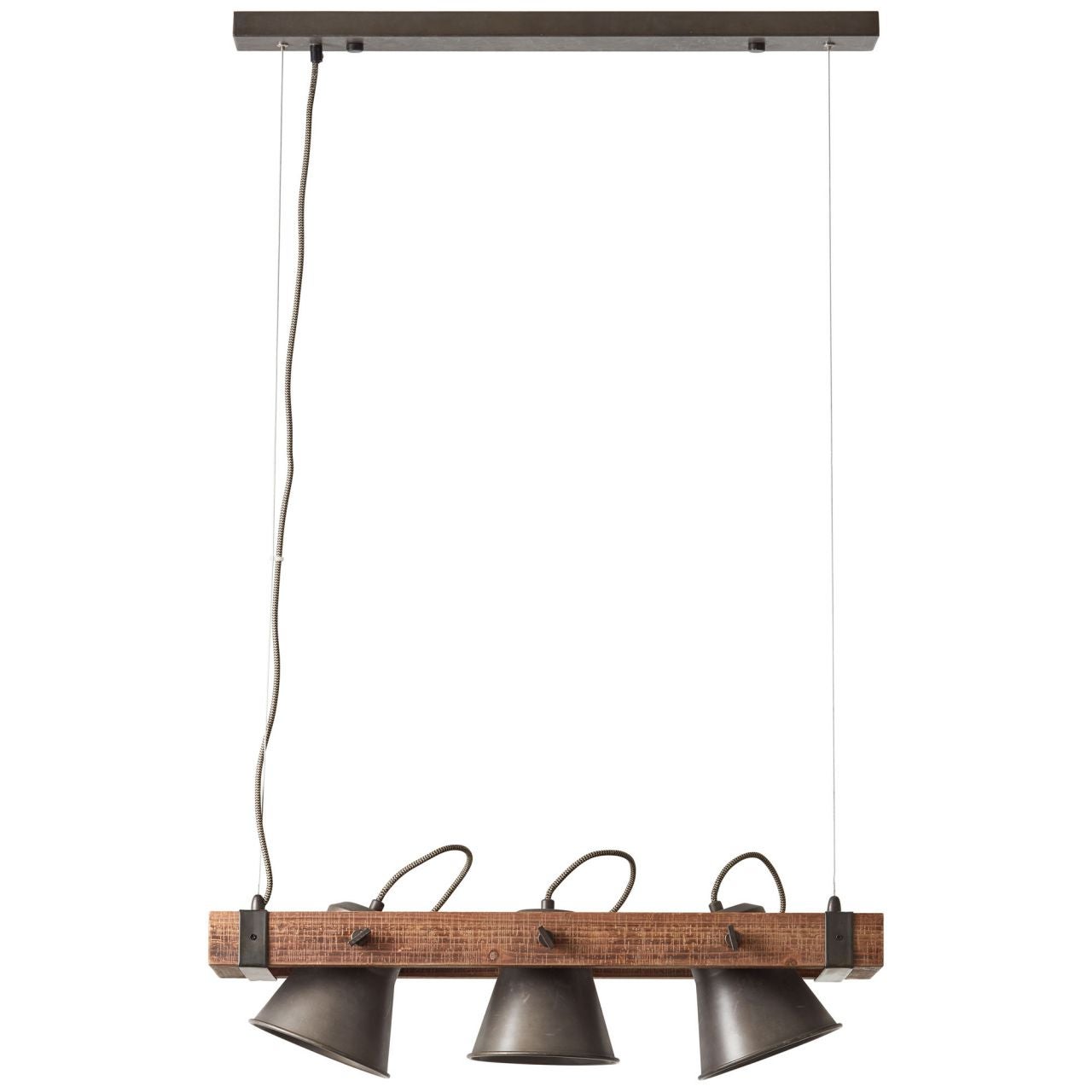 Lampa BRILLIANT, zawieszenie Baker 4-płomienne czarne / kolor drewna, 4x A60, E27, 40W, drewno ze zrównoważonej gospodarki leśnej (FSC) - 6