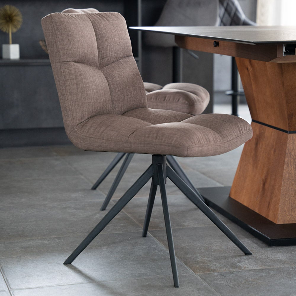 Chaise De Salle à Manger Pivotante Grise – Design Moderne, Rembourrée, Charge 120kg