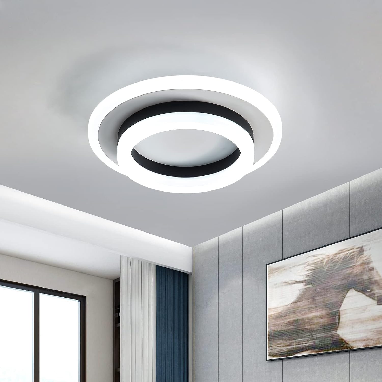 Sweier Plafonnier LED, Blanc Froid 6000K Lustre LED Moderne 28W 2800 Sweier Plafonnier LED, Blanc Froid 6000K Lustre LED Moderne 28W 2800
