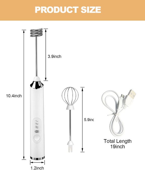 Montalatte elettrico, mini frusta, miscelatore per bevande con frusta Montalatte elettrico, mini frusta, miscelatore per bevande con frusta