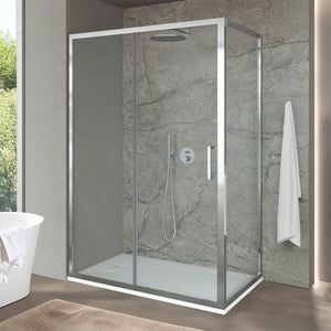 Parois cabine de douche angulaire verre transparent h 185 mod. Junior 70X100 cm rectangulaire Parois cabine de douche angulaire verre transparent h 185 mod. Junior 70X100 cm rectangulaire