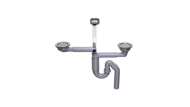 SET SCARICO PER LAVELLO IN CERAMICA A DUE VASCHE CON ATTACCO - Foto 9