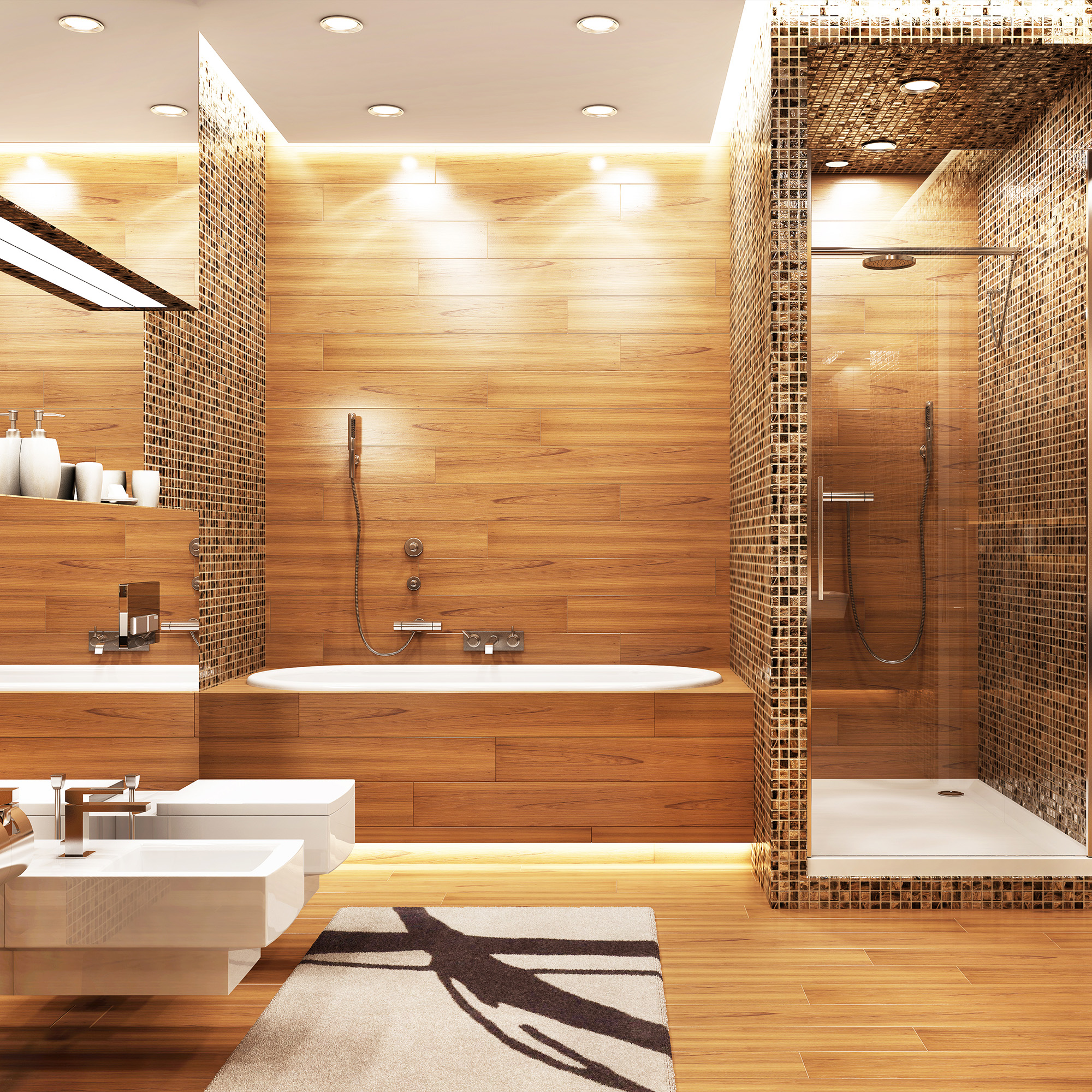 Lot de 5 spots LED encastrables - IP65 - spéciales Salle de bain - Ultra-plats 30mm - Ø68mm - Blanc neutre 4000K - 3W / 350lm chacun - B.K.Licht - 7