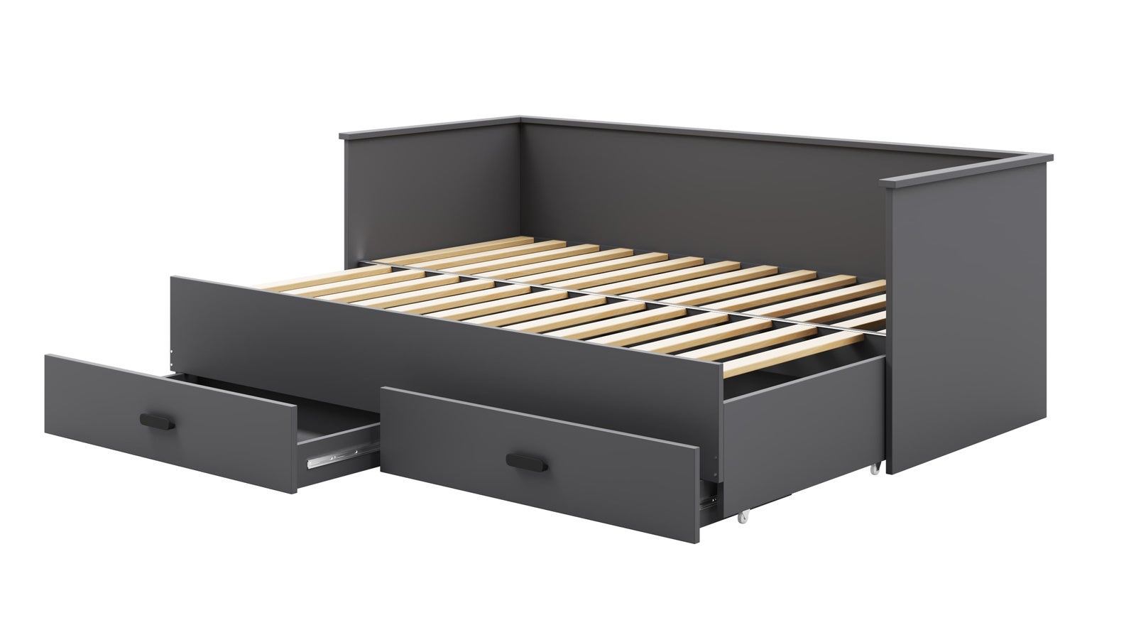 Cama Doble Gris 200x160 cm sin Colchón – Estructura Plegable con Marco Incluido, Dimensiones 207x166x75 cm Desplegada, Diseño Práctico y Robusto