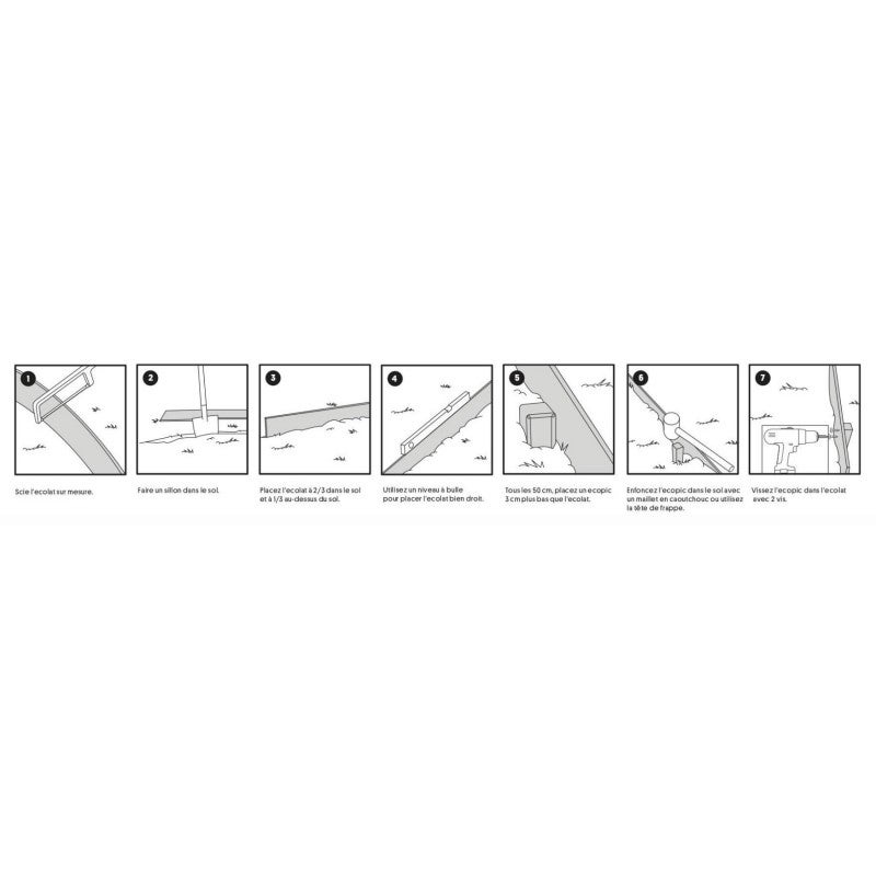 Ecolat Bordure de jardin H.14 cm rouleau - Gris 2000 - 9