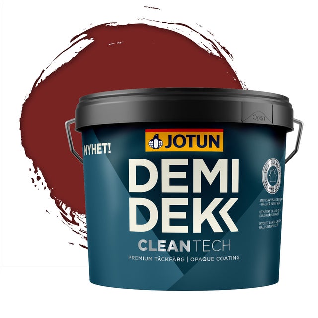 JOTUN - Peinture Bois, Lasure Opaque pour Extérieur Satinée - DEMI DEKK CLEAN TECH - RAL 3011 - Rouge Brun - 3L