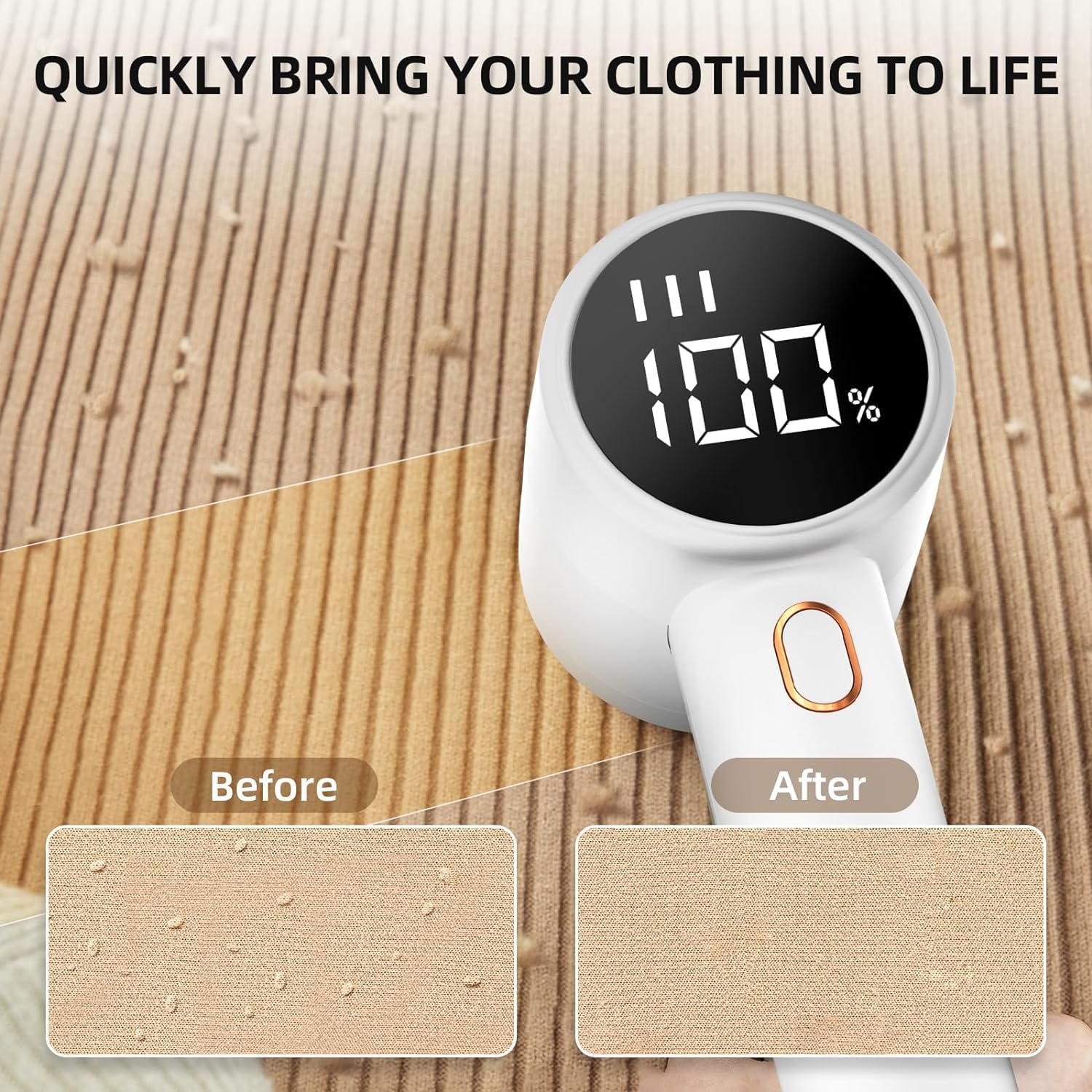 Quitapelusas Eléctrico, Pantalla LED, Recargable con Cable Tipo-C, Cabezal de 6 Cuchillas, Ideal para Ropa, Sofás, Mantas, Cortinas - 2