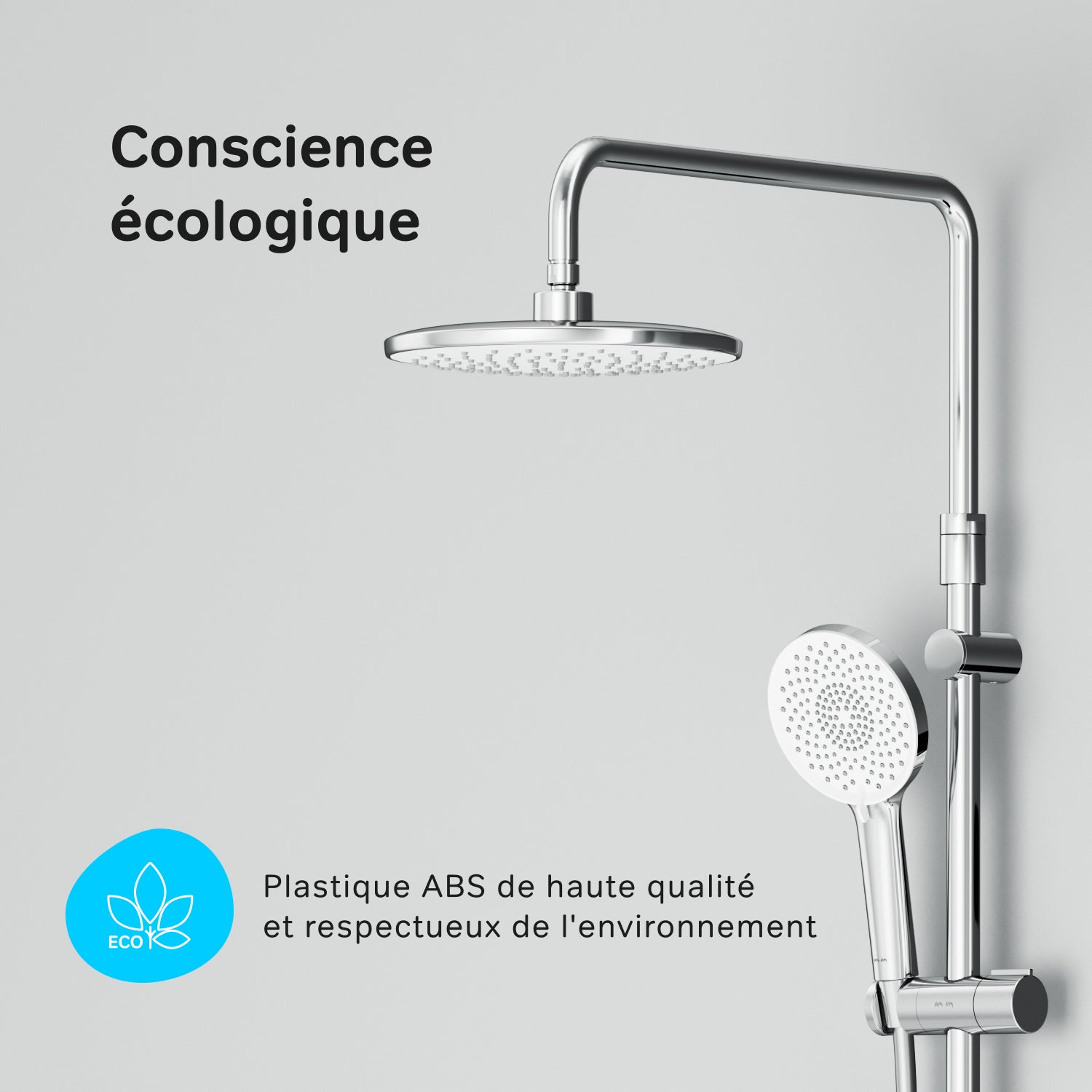 Colonne de douche et bain baignoire thermostatique Système de douche avec mitigeur thermostatique Chrome, F07XB300 X-Joy S AM.PM - 9