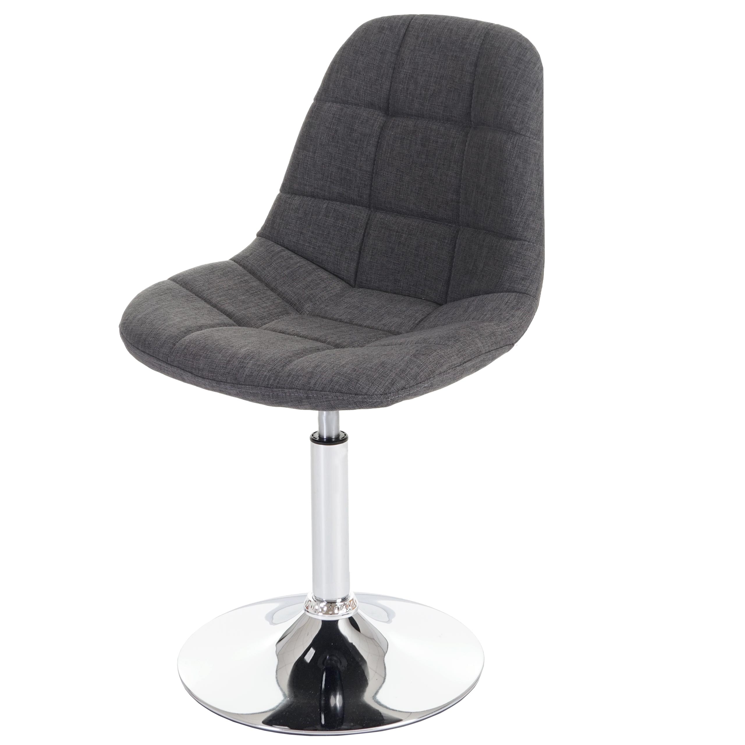 Krzesło do jadalni HWC-A60, krzesło obrotowe, retro 50s design ~ tkanina/tkanina jasnoszara, podstawa chromowana
