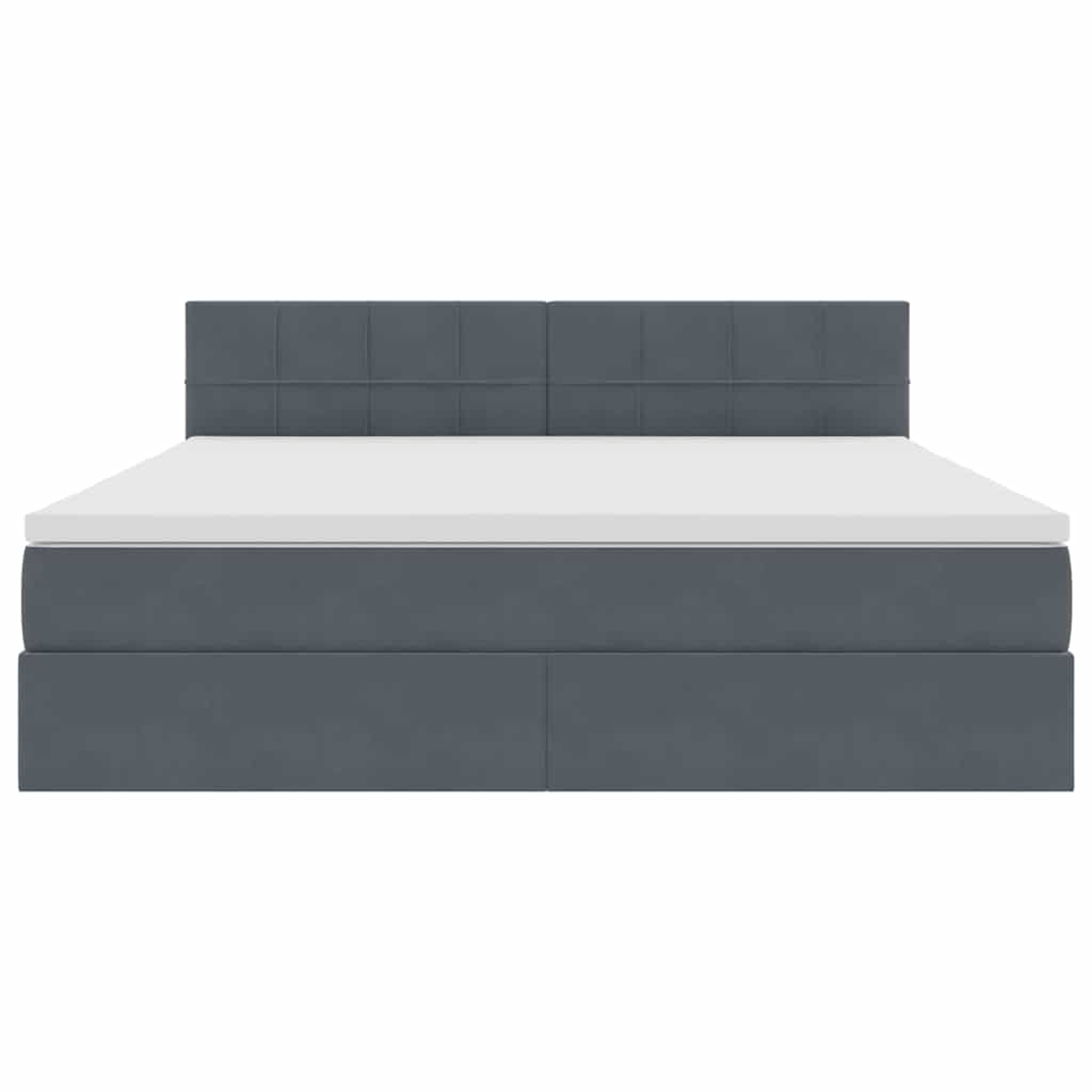 Lit avec rangement en velours gris foncé pour la chambre, 160 × 200 cm - 7