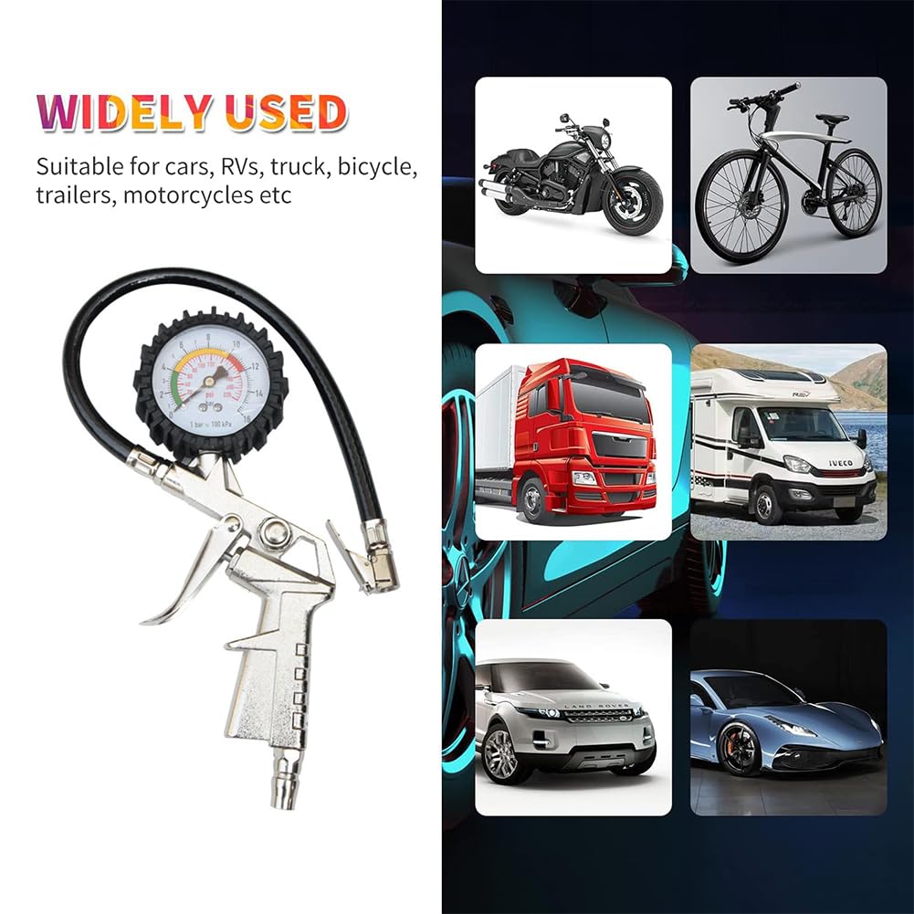 Manomètre numérique pour pneus, testeur de pression des pneus, gonfleur de pneus de voiture avec écran LCD, adapté aux voitures, motos et vélos - 2