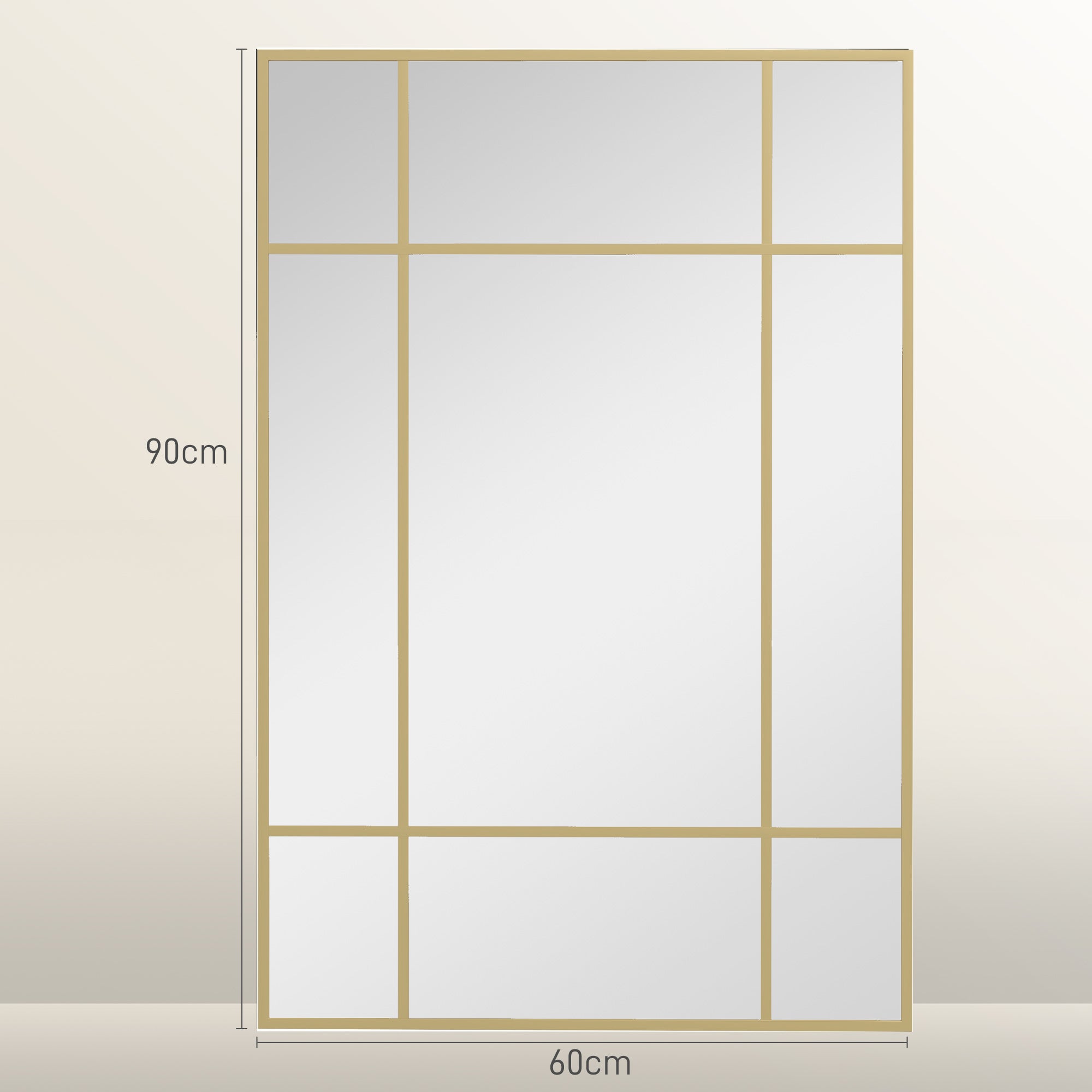 Espejo de Pared HOMCOM Vidrio Oro 90x2x60 cm - 4
