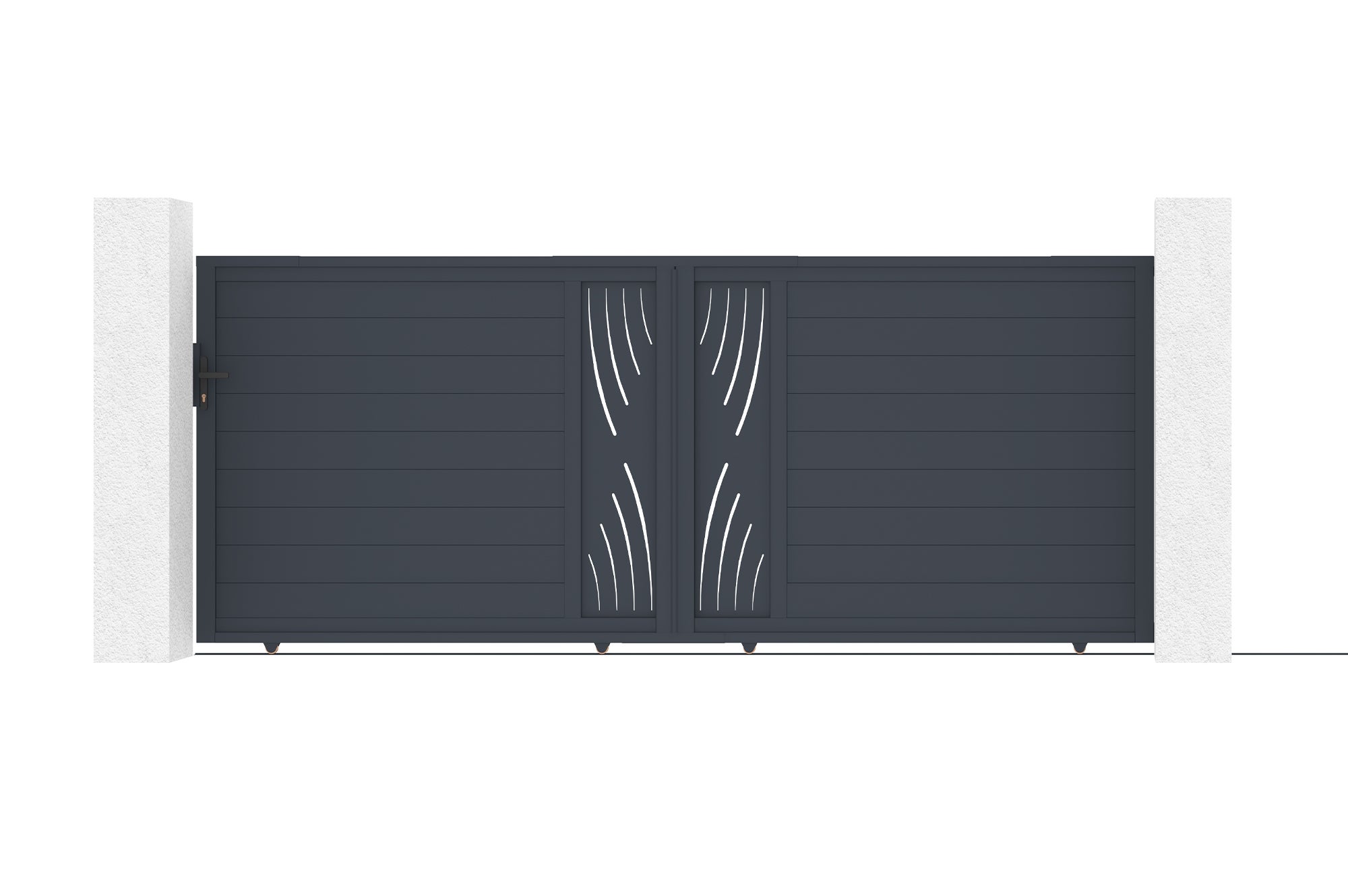 Brama przesuwna 4m ARLBERG wys. 160cm aluminium szare