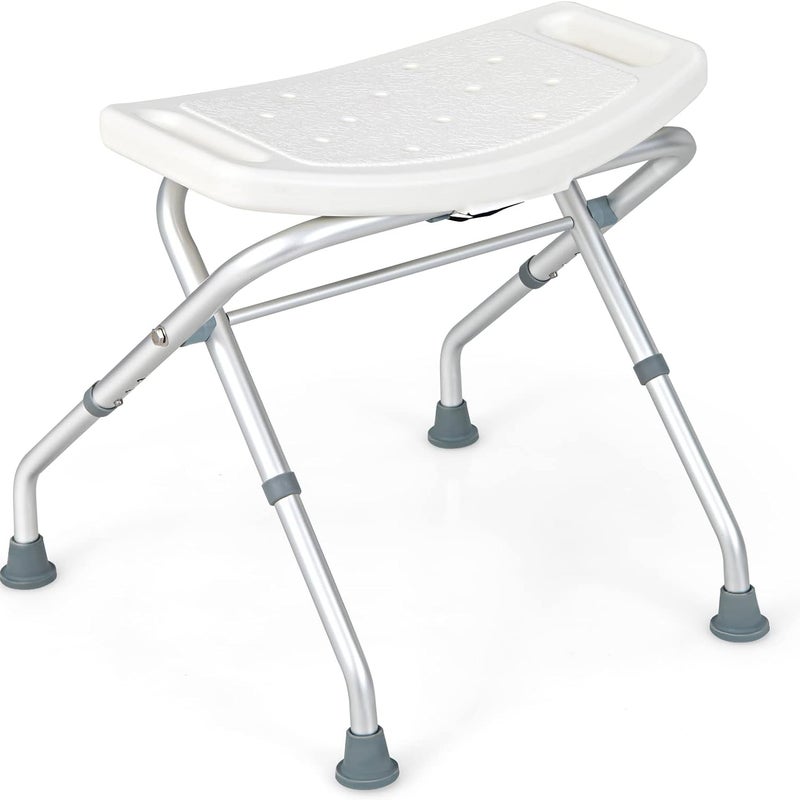 Taboret prysznicowy z regulacją wysokości, ławka prysznicowa aluminiowa, udźwig 150 kg, taboret łazienkowy, krzesło prysznicowe, kolor