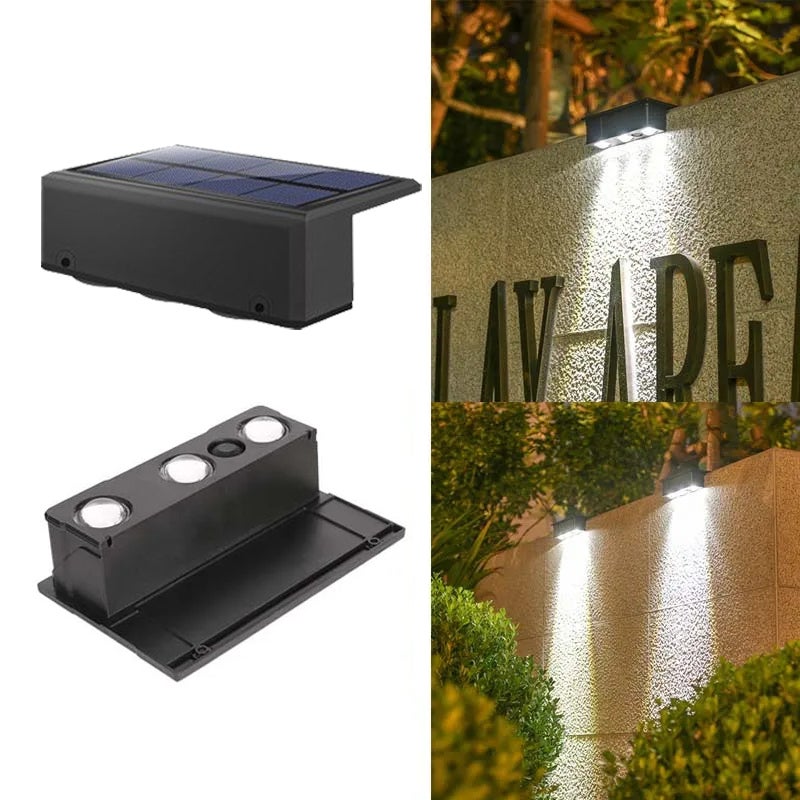 Zestaw słonecznych lamp ogrodzeniowych z diodami LED słoneczne lampy ścienne wodoodporne oświetlenie balustrad dekoracja podwórka białe światło