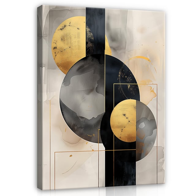 Impression sur Toile Glamour Géométrie Abstrait Art Moderne 30x40 cm XXL Tableau Décoration Murale Intissée pour Salon Chambre pret a accroche