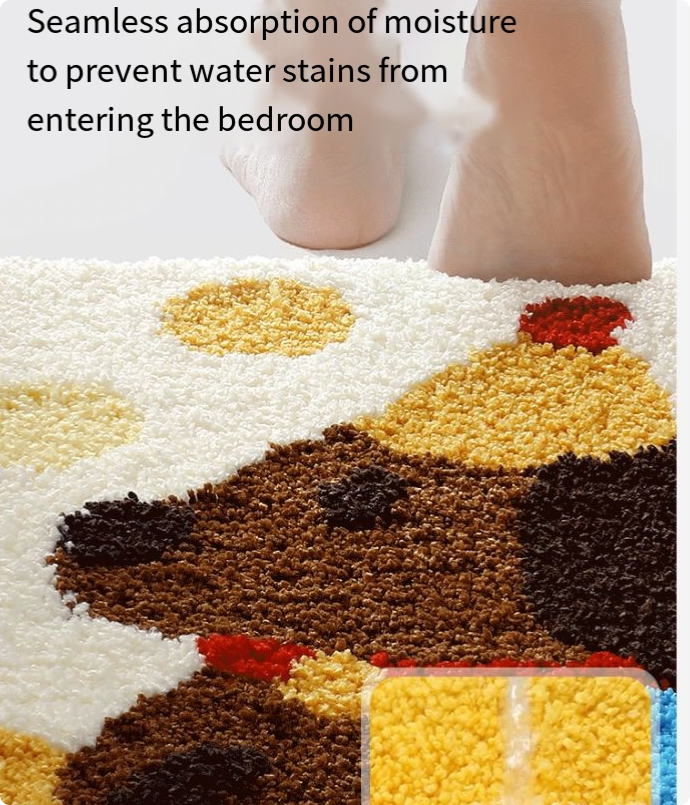 60*40cm Tapis de bain, joli tapis de douche, très absorbant, antidérapant, convient aux baignoires, salles de douche et salles de bains - 4