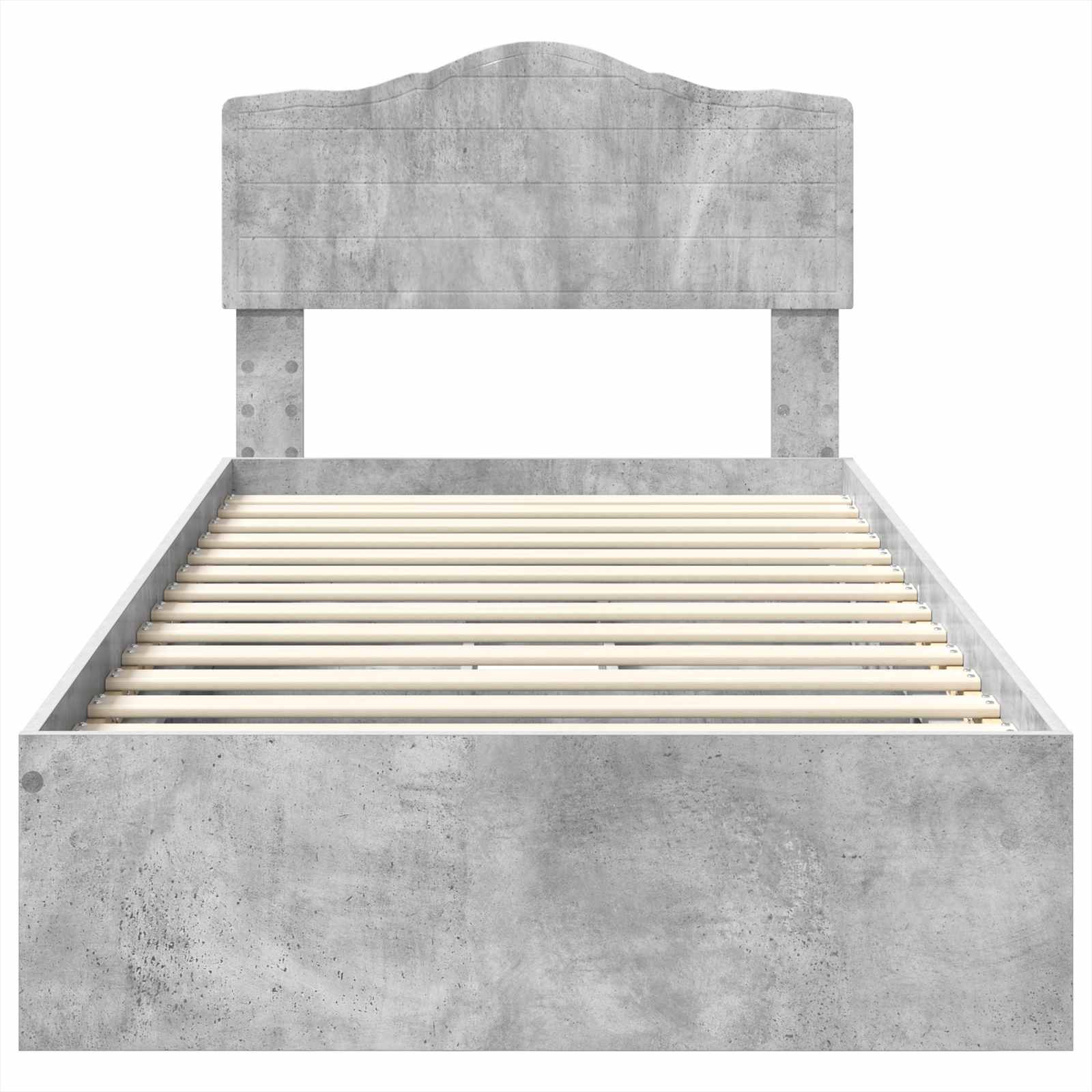 Lit de rangement Gris béton 90 x 190 cm panneau de bois - 8