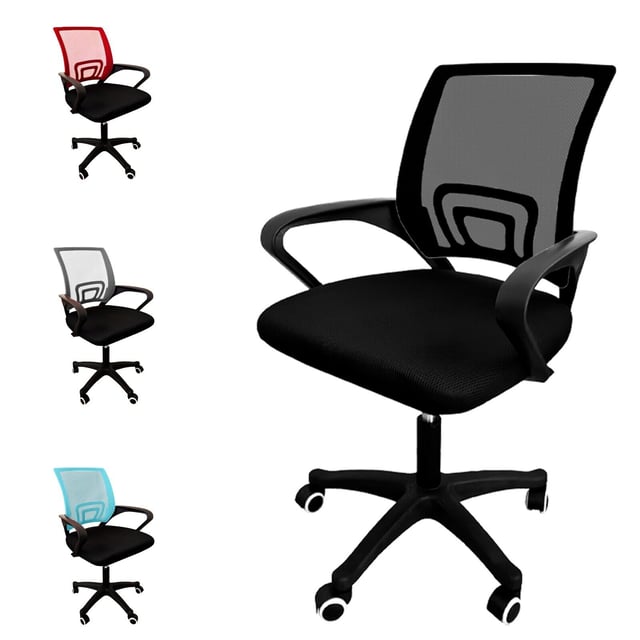 Maka Sedia da Ufficio Scrivania Ergonomica a Rotelle Girevole Imbottita Rete Traspirante Braccioli Regolabile 150kg interlocutore NERA