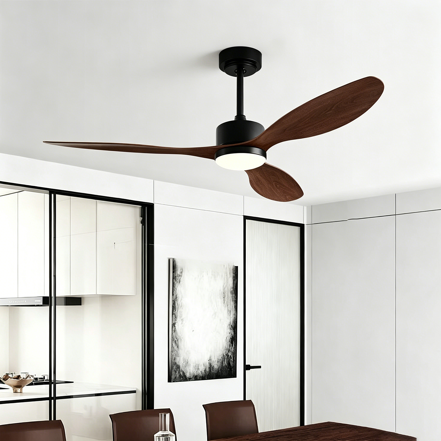 Ventilateur de plafond de 106 cm avec lumière et télécommande, moteur CC silencieux, 6 vitesses, 3 températures de couleur, minuterie - 2