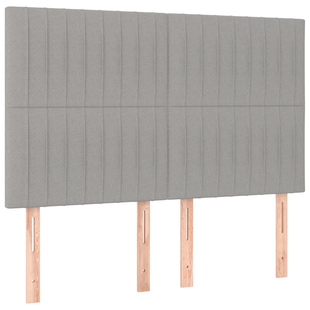 Cadre de lit sans matelas gris clair 140 x 200 cm tissu - 8