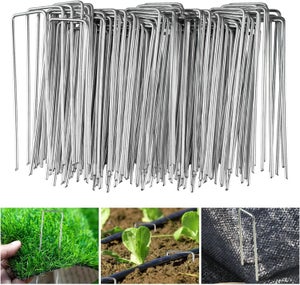 Picchetti A U Per Trampolino 40cm In Acciaio Zincato | 12 Pz Ancoraggi Da Giardino Antiruggine Per Tende E Altalene | Sourcing Map