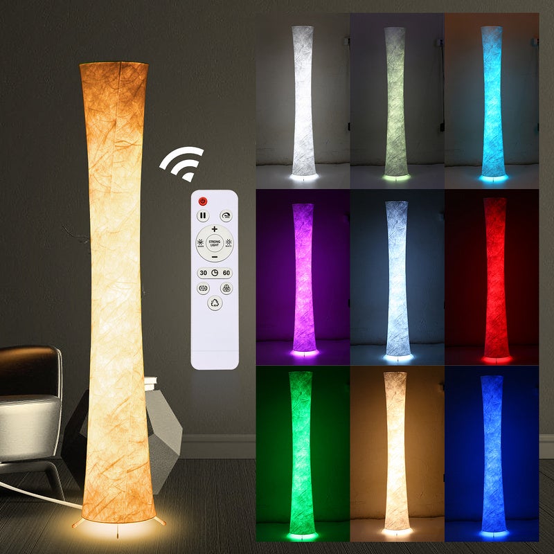 YICAIZI Lampada Da Terra A LED Per Soggiorno – 160 Cm RGB Piantana Lampada Da Terra Dimmerabile Con Telecomando E App, 16 Milioni Di Colori, Modalità Musica, E Timer E DIY Modalità