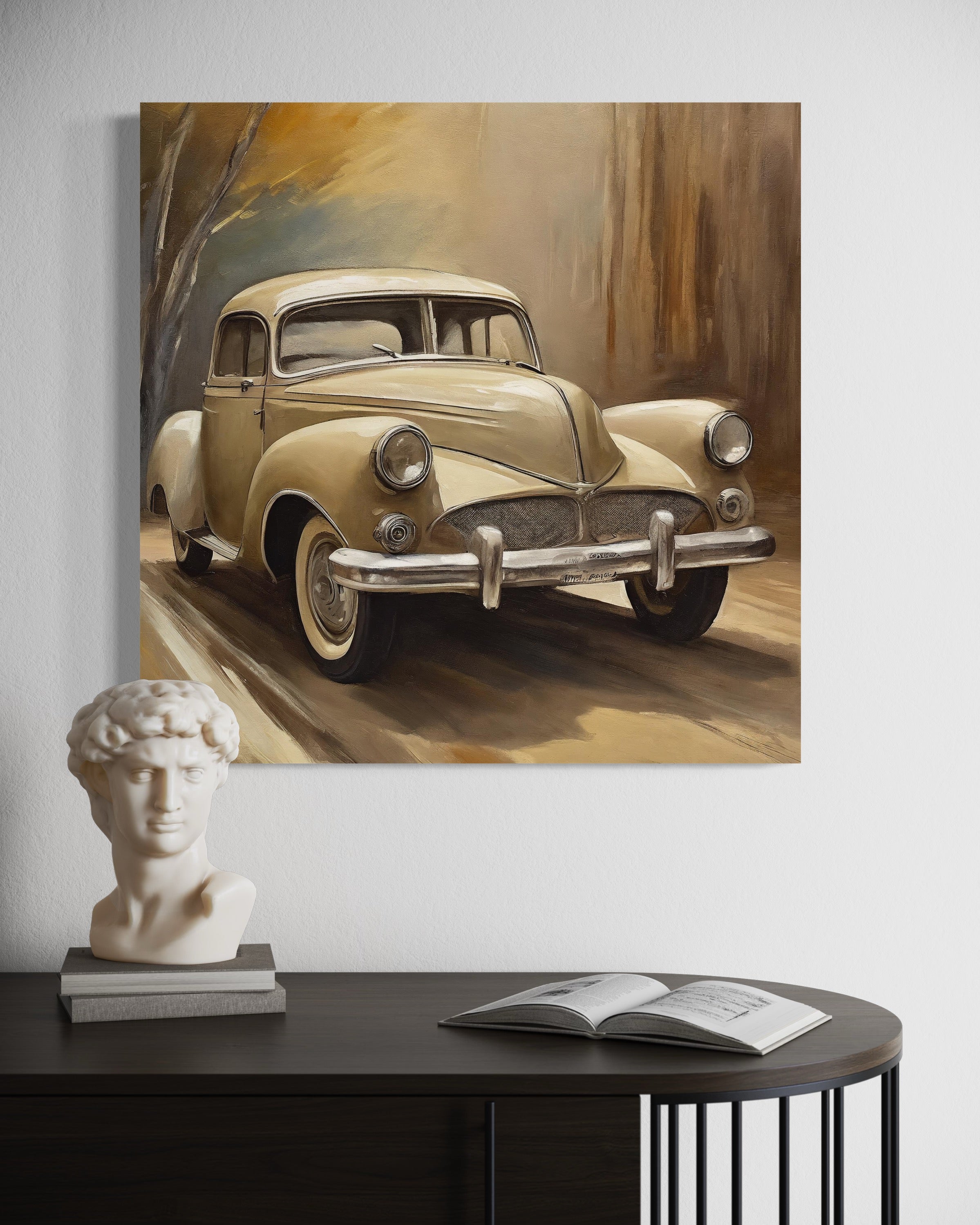 Cadre déco, Voiture rétro vintage 60x60 - 2