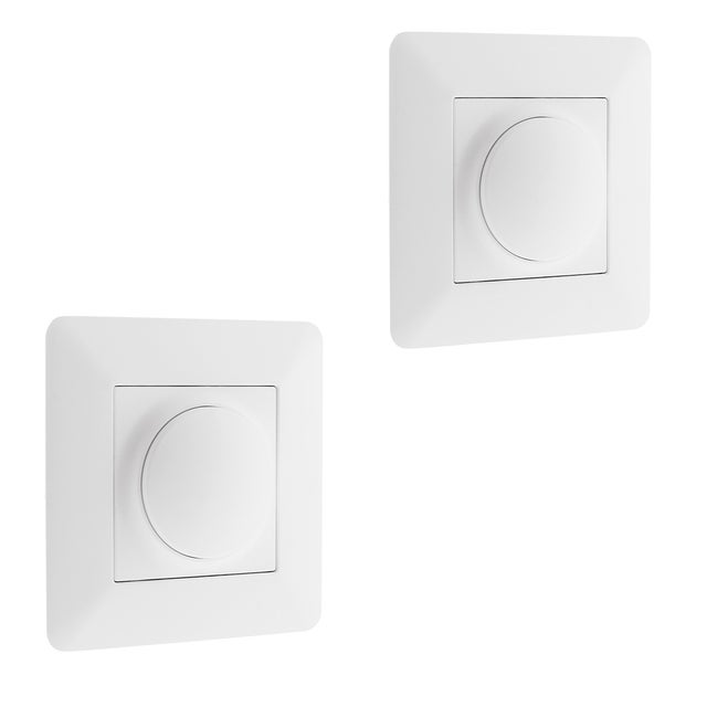 Lot de 2 variateurs rotatifs compatibles LED - Blanc - Artezo - Zenitech