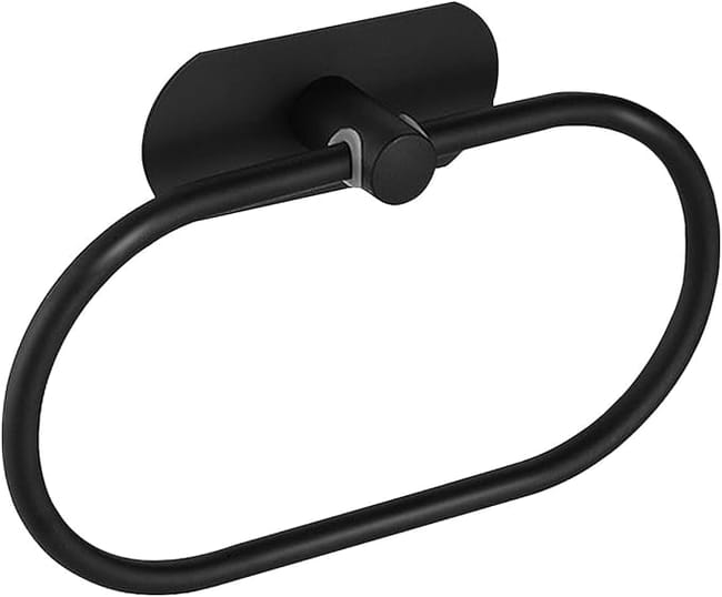 Samoprzylepny uchwyt na ręczniki ze stali nierdzewnej do łazienki, nierdzewny, montowany na ścianie, ze stali nierdzewnej SUS 304, matowy czarny