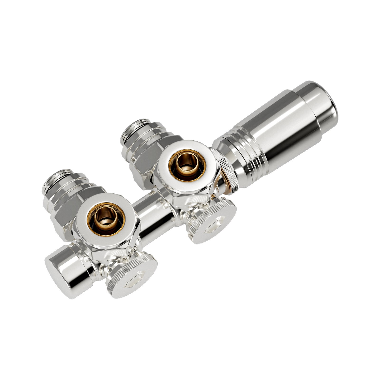 Set Universel Thermostat Radiateur Chauffage Connexion Moyenne 50 Mm Chrome