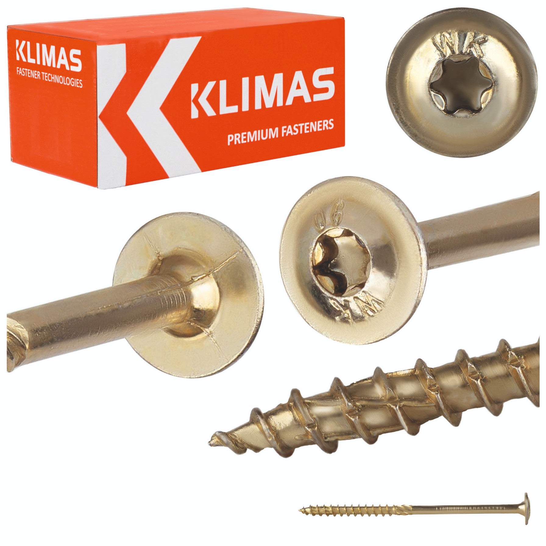 Wkręty ciesielskie Klimas WKCP 10x180 mm do drewna z łbem talerzowym 25szt