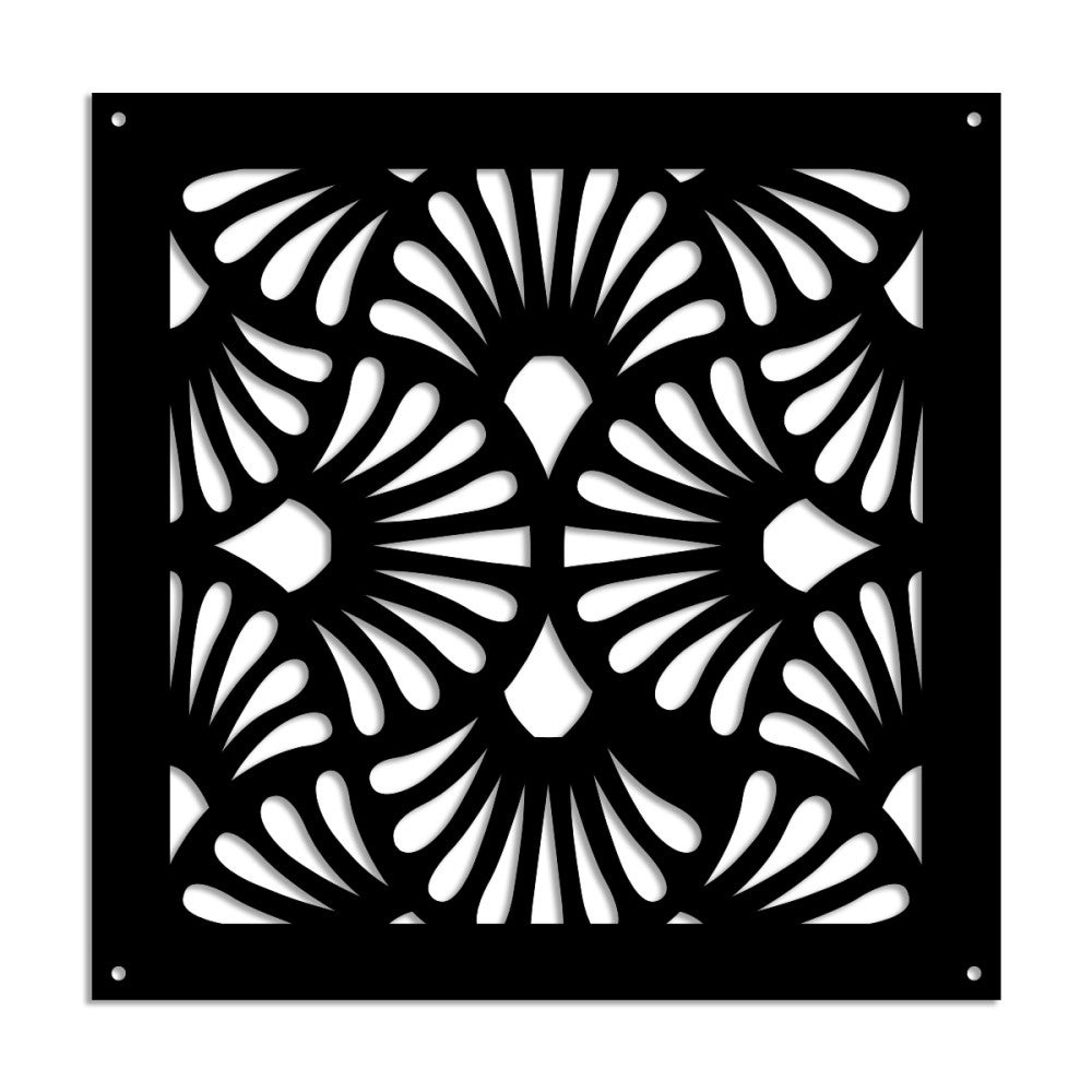 EVENTAILS - Panel perforowany z PVC - Osłona przeciwsłoneczna - Rozmiar 98x98 cm - Grubość 1 cm - Kolor CZARNY