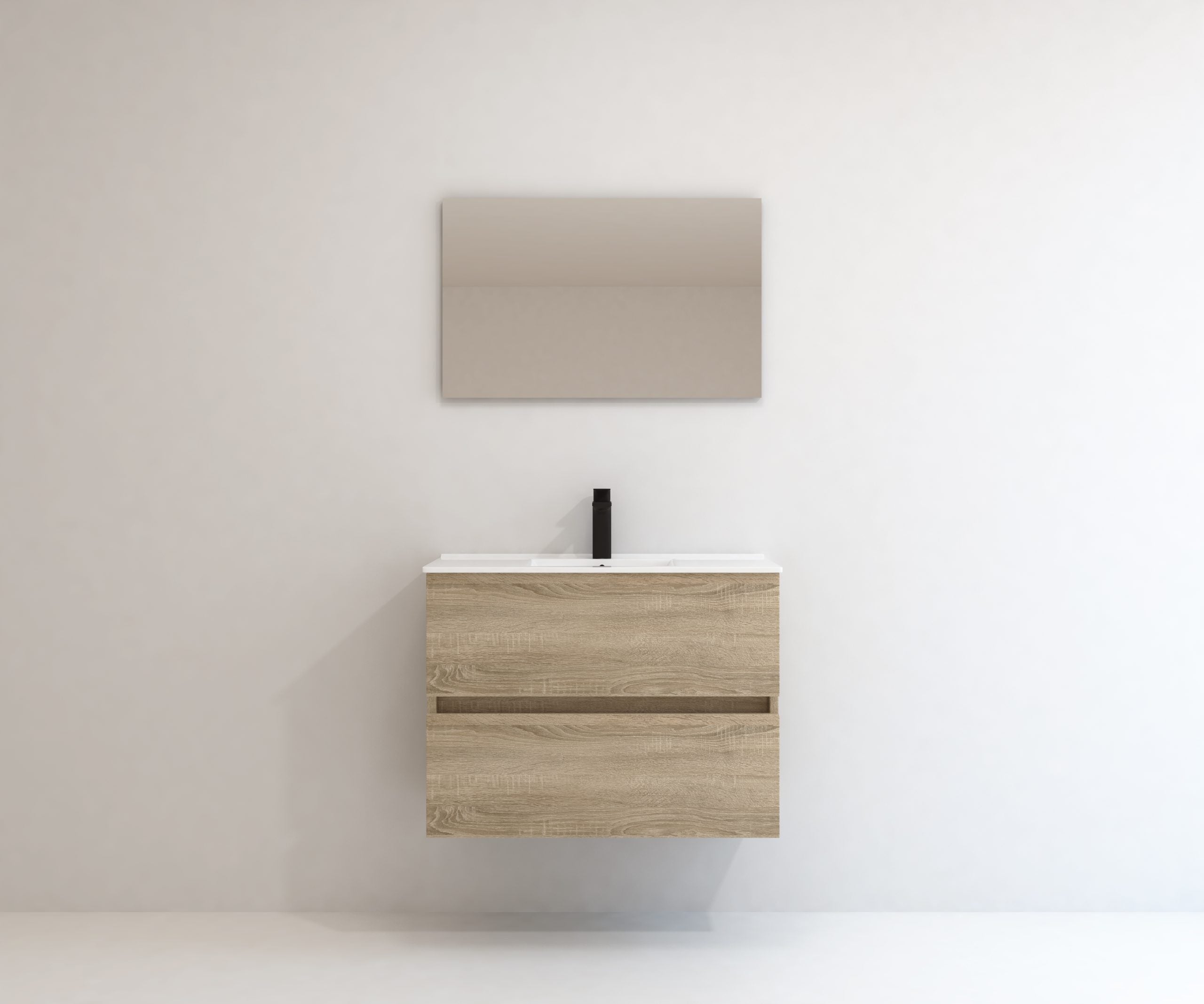 Ensemble de meubles de salle de bain Avantarea CARCANS, chêne Bardolino 80 cm + vasque + miroir simple - 4