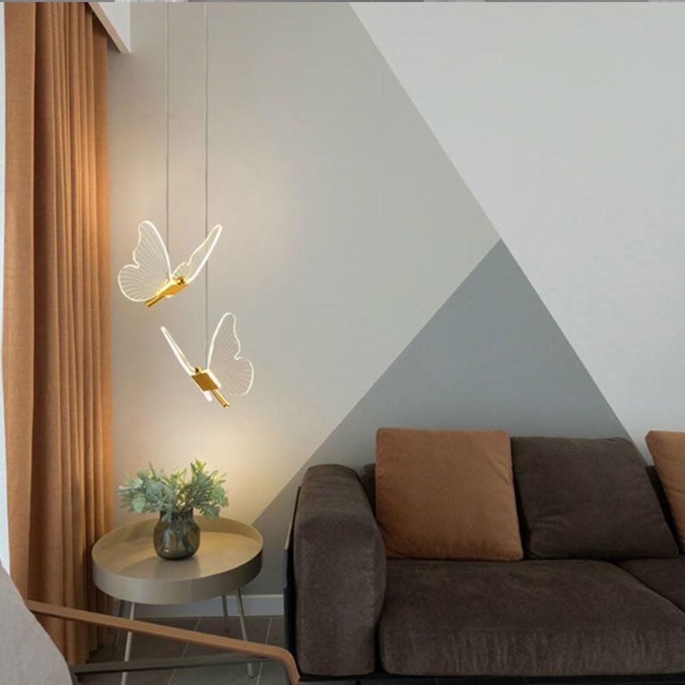 Suspension LED 6W Papillon Créatif Lustre Plafonnier Scandinave Éclairage de Plafond LED Acrylique Luminaire Plafonnier 3000K-6500K Dimmable - 7