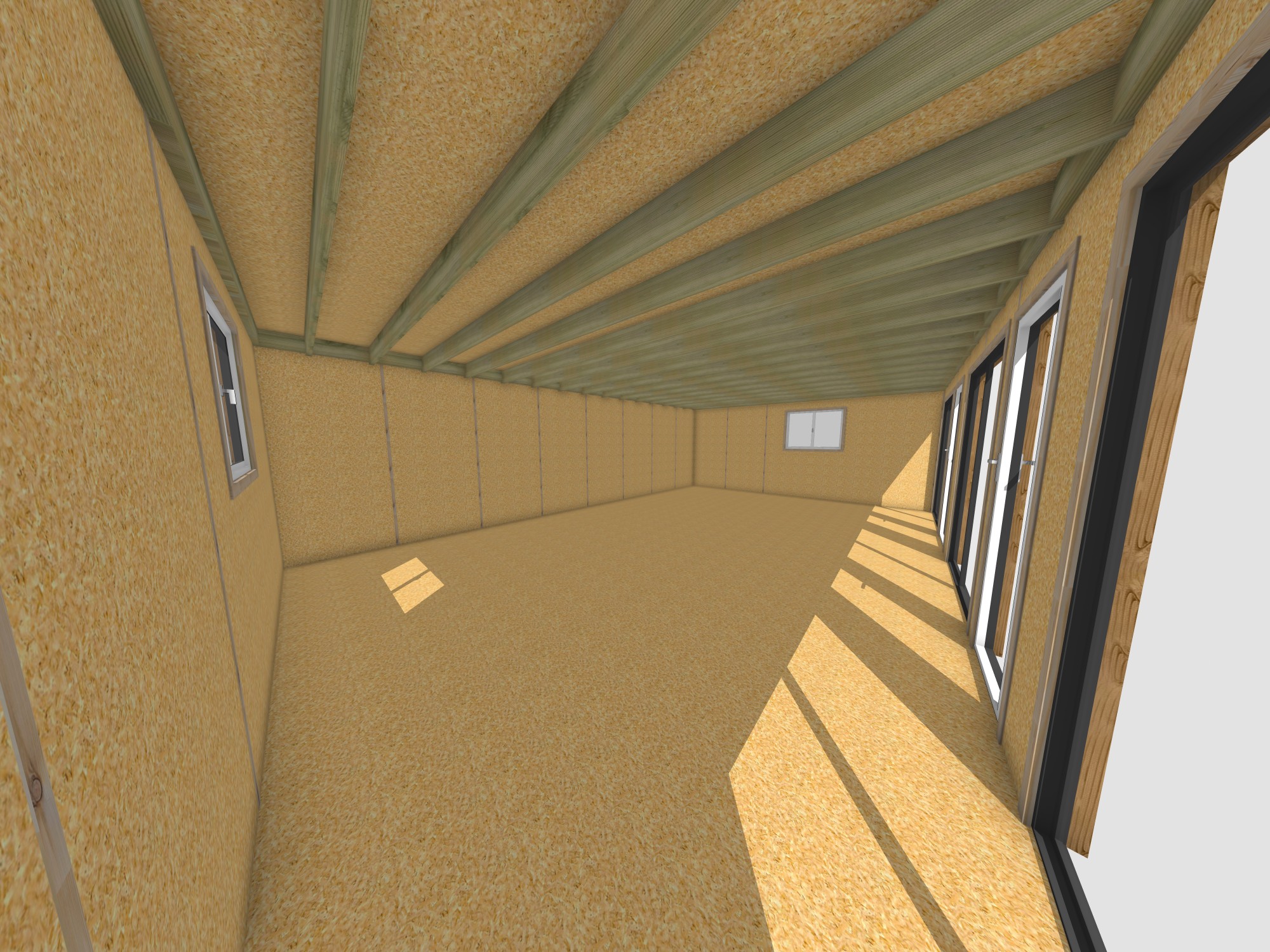 Studio de jardin indépendant en bois 8,8 x 5,7 x 2,7 m avec plancher isolé - 5